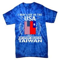 Taiwan Gift American And Taiwanese Flags Proud Taiwan Gift Tie-Dye T-Shirt