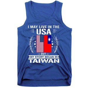 Taiwan Gift American And Taiwanese Flags Proud Taiwan Gift Tank Top