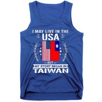 Taiwan Gift American And Taiwanese Flags Proud Taiwan Gift Tank Top