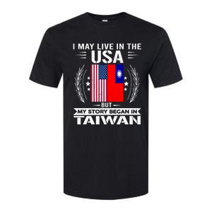 Taiwan Gift American And Taiwanese Flags Proud Taiwan Gift Softstyle CVC T-Shirt