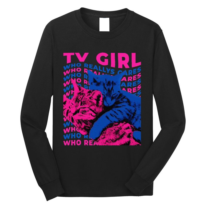 Tv Girl Album Frenchs Exit Who Really Cares Cat Tv Girl Gift Long Sleeve Shirt