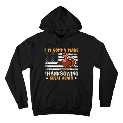 Thanksgiving Great Again Trump US Flag Hoodie