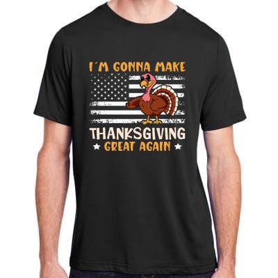 Thanksgiving Great Again Trump US Flag Adult ChromaSoft Performance T-Shirt