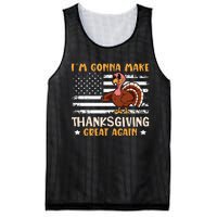 Thanksgiving Great Again Trump US Flag Mesh Reversible Basketball Jersey Tank