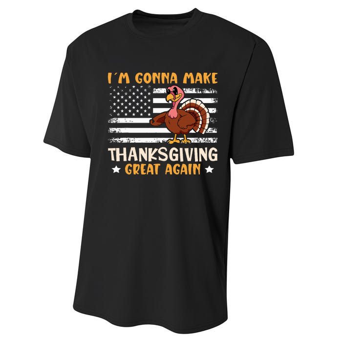 Thanksgiving Great Again Trump US Flag Performance Sprint T-Shirt