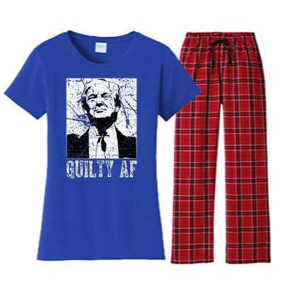 Trump Guilty Af Trump Guilty On 34 Counts Women's Flannel Pajama Set