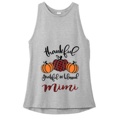 Thankful Grateful And Blessed Mimi Pumkin Thankgiving Meaningful Gift Ladies PosiCharge Tri-Blend Wicking Tank