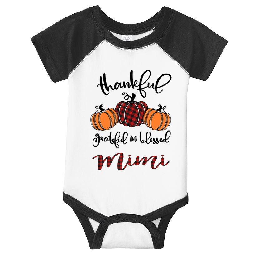 Thankful Grateful And Blessed Mimi Pumkin Thankgiving Meaningful Gift Infant Baby Jersey Bodysuit