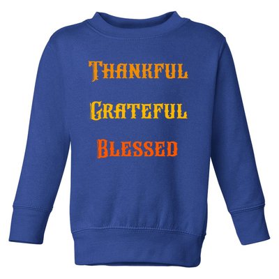 Thankful Grateful And Blessed Gift Toddler Sweatshirt