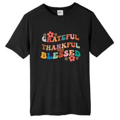 Thankful Grateful And Blessed Fall Autumn Vibes Costume Cool Gift Tall Fusion ChromaSoft Performance T-Shirt