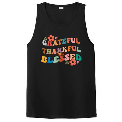 Thankful Grateful And Blessed Fall Autumn Vibes Costume Cool Gift PosiCharge Competitor Tank