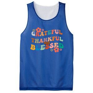 Thankful Grateful And Blessed Fall Autumn Vibes Costume Cool Gift Mesh Reversible Basketball Jersey Tank