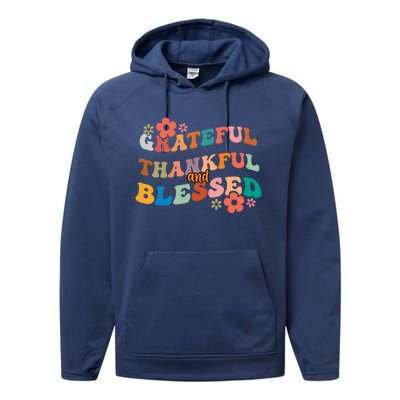 Thankful Grateful And Blessed Fall Autumn Vibes Costume Cool Gift Performance Fleece Hoodie