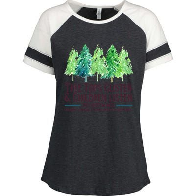 Treetops Glisten And Children Listen To Nothing Christmas Enza Ladies Jersey Colorblock Tee