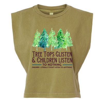 Treetops Glisten And Children Listen To Nothing Christmas Garment-Dyed Women's Muscle Tee