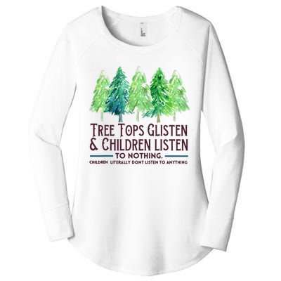 Treetops Glisten And Children Listen To Nothing Christmas Women's Perfect Tri Tunic Long Sleeve Shirt