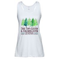 Treetops Glisten And Children Listen To Nothing Christmas Ladies Essential Flowy Tank