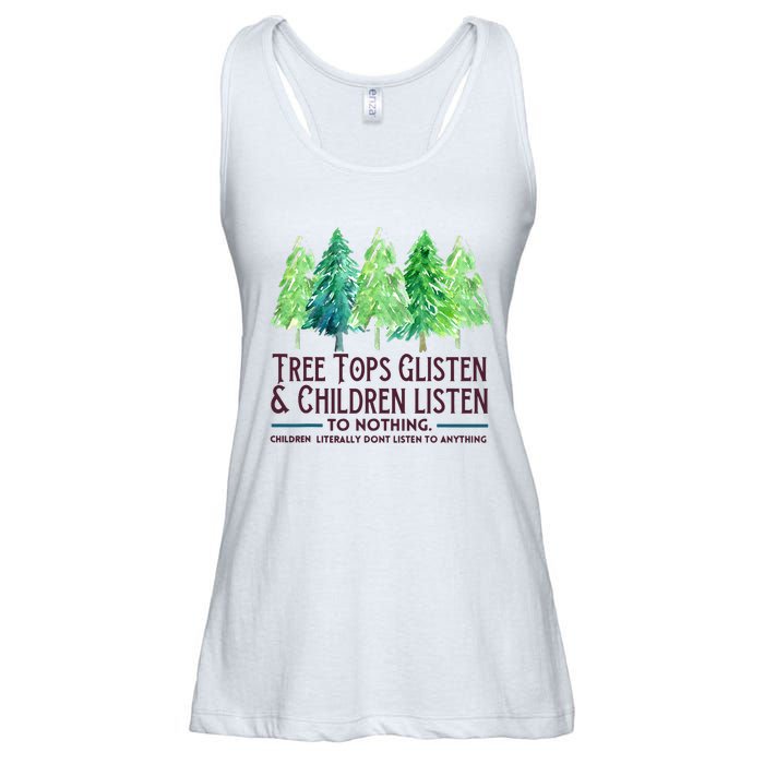 Treetops Glisten And Children Listen To Nothing Christmas Ladies Essential Flowy Tank