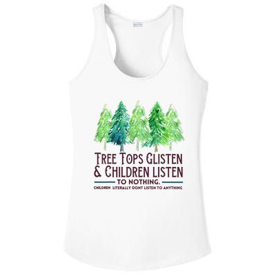 Treetops Glisten And Children Listen To Nothing Christmas Ladies PosiCharge Competitor Racerback Tank