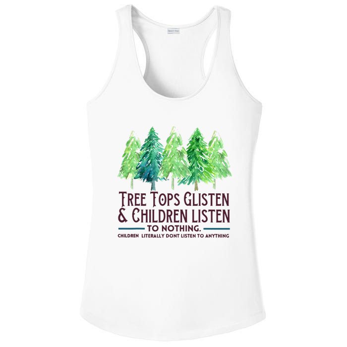 Treetops Glisten And Children Listen To Nothing Christmas Ladies PosiCharge Competitor Racerback Tank