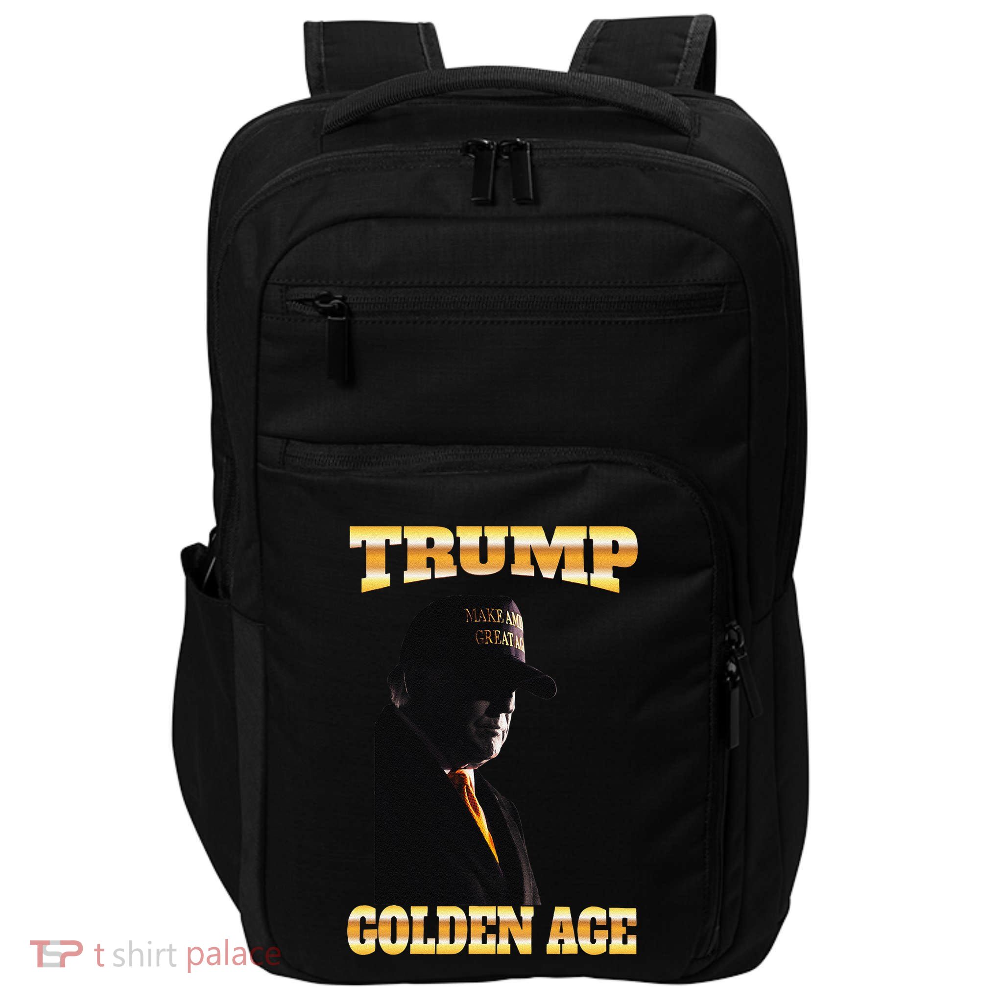 Trump Golden Age Silhouette Maga 45 47 Golden Tie Impact Tech Backpack