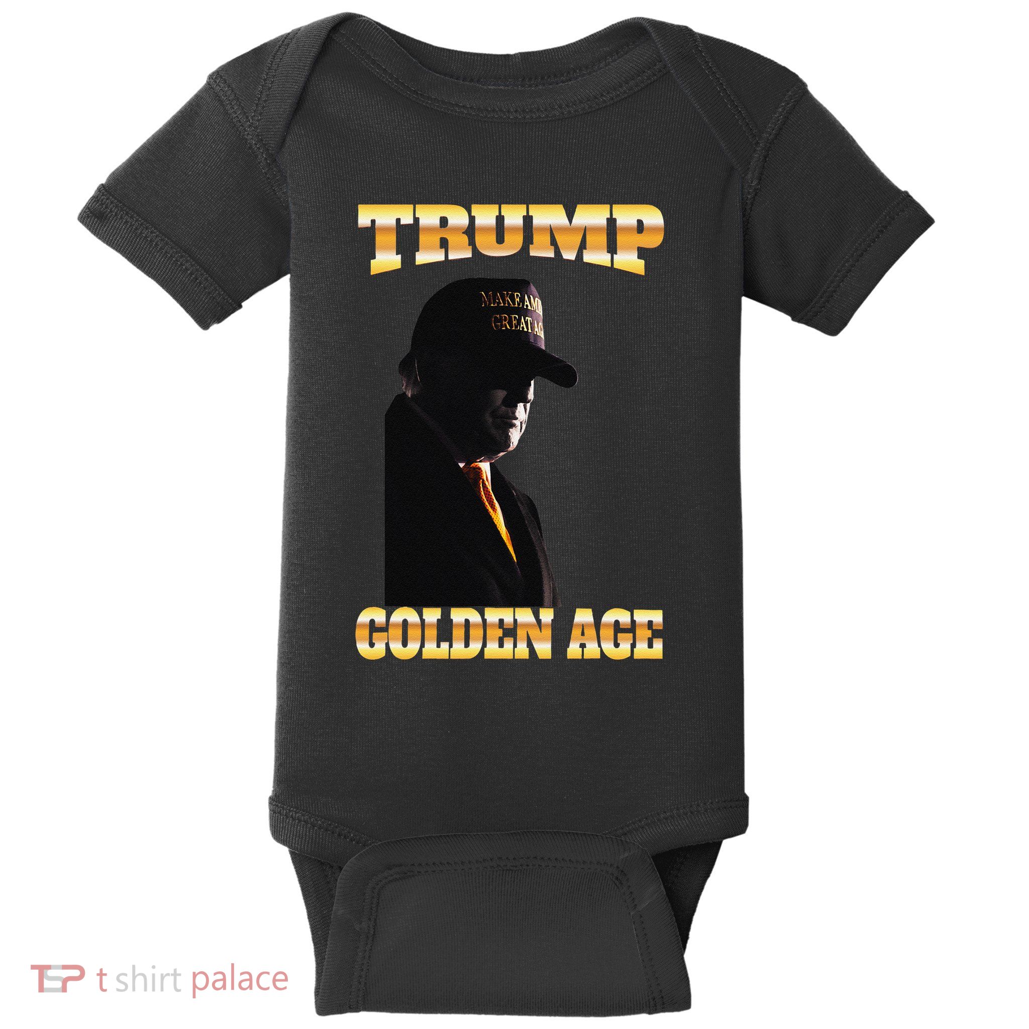 Trump Golden Age Silhouette Maga 45 47 Golden Tie Baby Bodysuit