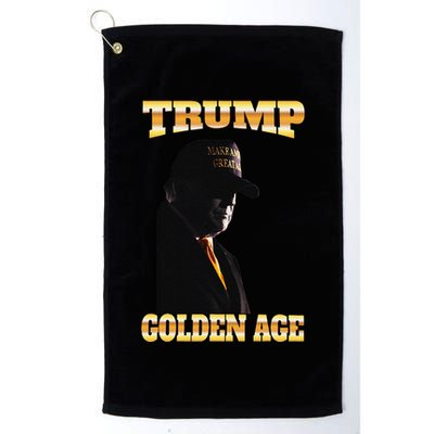 Trump Golden Age Silhouette Maga 45 47 Golden Tie Golf Towel