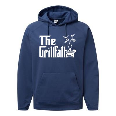 The Grillfather Bbq Grill Pitmaster Smoker Funny Barbecue Gift Performance Fleece Hoodie