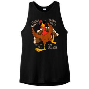 Turkey Gravy Beans And Rolls Casserole Funny Thanksgiving Ladies PosiCharge Tri-Blend Wicking Tank