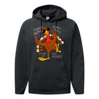 Turkey Gravy Beans And Rolls Casserole Funny Thanksgiving Performance Fleece Hoodie