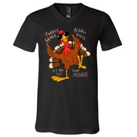 Turkey Gravy Beans And Rolls Casserole Funny Thanksgiving V-Neck T-Shirt