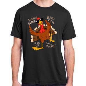 Turkey Gravy Beans And Rolls Casserole Funny Thanksgiving Adult ChromaSoft Performance T-Shirt