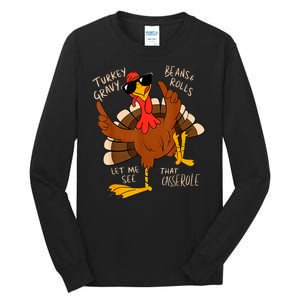 Turkey Gravy Beans And Rolls Casserole Funny Thanksgiving Tall Long Sleeve T-Shirt