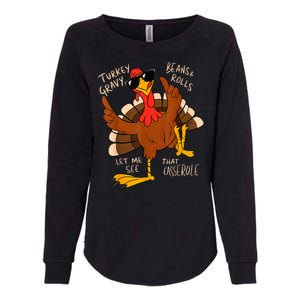 Turkey Gravy Beans And Rolls Casserole Funny Thanksgiving Womens California Wash Sweatshirt