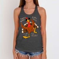 Turkey Gravy Beans And Rolls Casserole Funny Thanksgiving Women's Knotted Racerback Tank