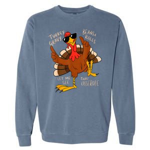 Turkey Gravy Beans And Rolls Casserole Funny Thanksgiving Garment-Dyed Sweatshirt