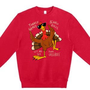 Turkey Gravy Beans And Rolls Casserole Funny Thanksgiving Premium Crewneck Sweatshirt