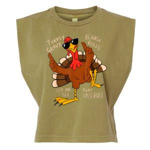 Turkey Gravy Beans And Rolls Casserole Funny Thanksgiving Garment-Dyed Women's Muscle Tee