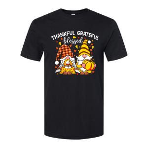 Thankful Grateful Blessed Fall Gnomes Autumn Thanksgiving Softstyle CVC T-Shirt