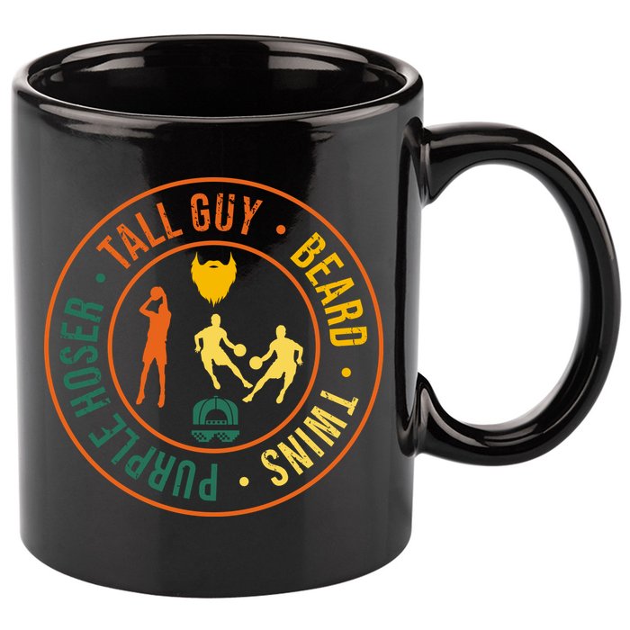 Tall Guy Beard Twins Purple Hoser 11oz C Handle Ceramic Mug
