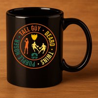 Tall Guy Beard Twins Purple Hoser 11oz C Handle Ceramic Mug