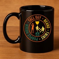 Tall Guy Beard Twins Purple Hoser 11oz C Handle Ceramic Mug