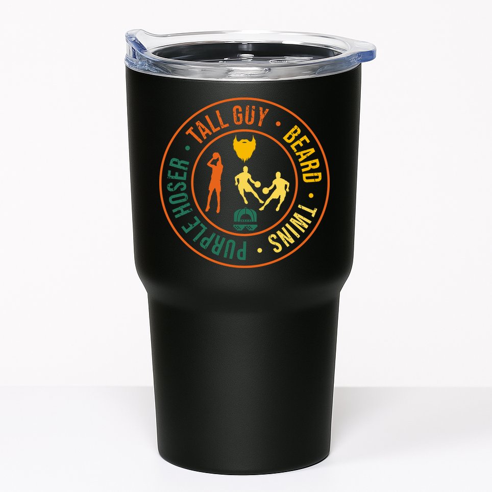 Tall Guy Beard Twins Purple Hoser Tumbler