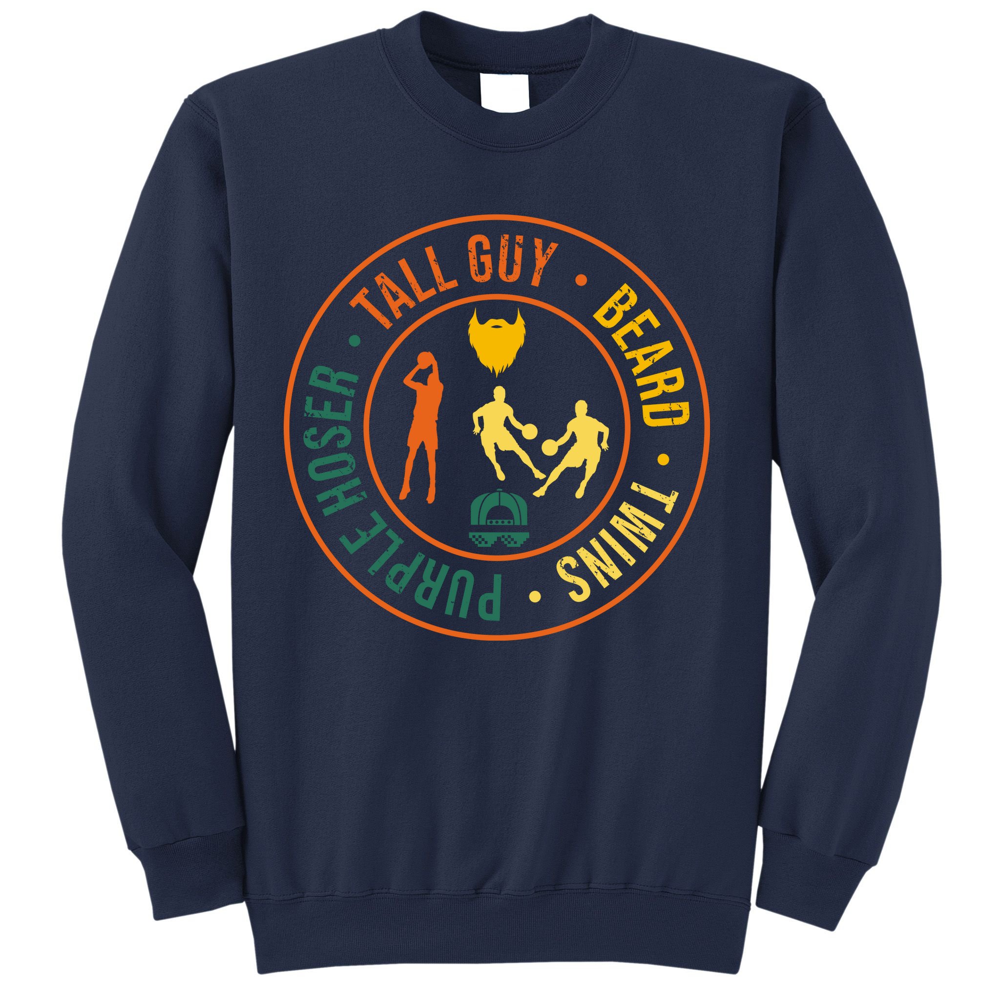 Tall Guy Beard Twins Purple Hoser Sweatshirt