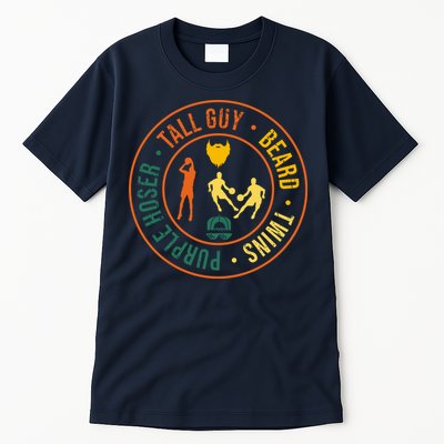 Tall Guy Beard Twins Purple Hoser Tall T-Shirt
