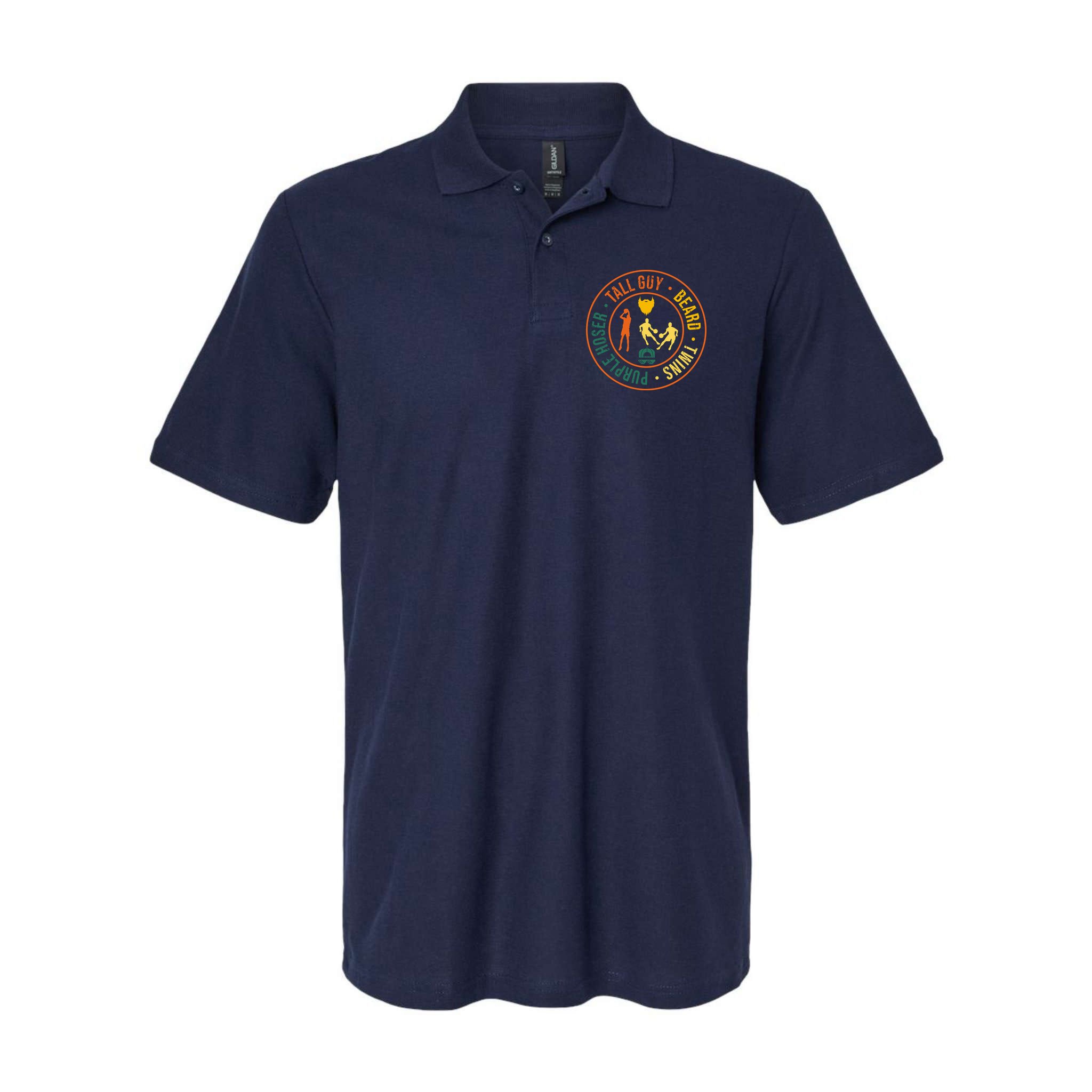Tall Guy Beard Twins Purple Hoser Polo