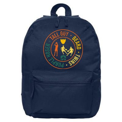 Tall Guy Beard Twins Purple Hoser 16 in Basic Backpack