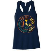 Tall Guy Beard Twins Purple Hoser Women's Racerback Tank