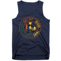 Tall Guy Beard Twins Purple Hoser Tank Top