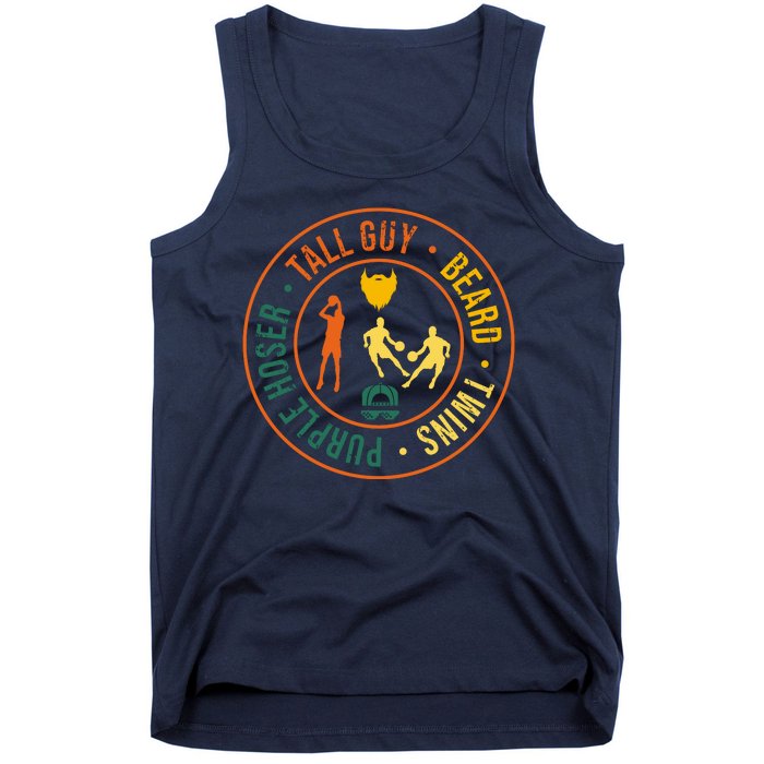 Tall Guy Beard Twins Purple Hoser Tank Top